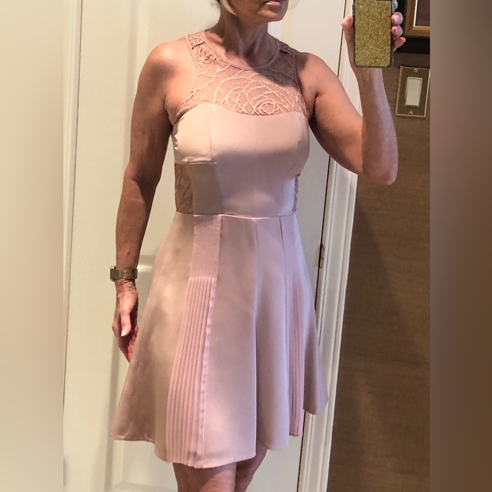 Stunning 100% Silk Dress in blush tone.